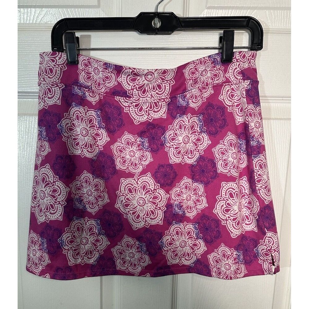 720 TRANQUILITY Med Pink & White Geo Design Tennis Golf Skirt Skort‎